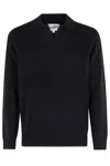 Mc2 Saint Barth Covent Collar Wool Sweater In Black