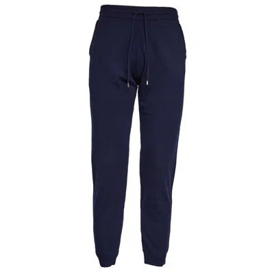 Mc2 Saint Barth Knit Wool Pants With Drawstring Waist In Blue