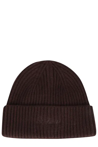 Mc2 Saint Barth Knitted Cap In Brown