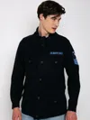 Mc2 Saint Barth Knitted Field Jacket With Patch In Blue