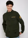 Mc2 Saint Barth Knitted Field Jacket With Patch In Green