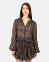 Mc2 Saint Barth Mini Skirt Woman - Silk Voile Lurex Geo Leo In Brown