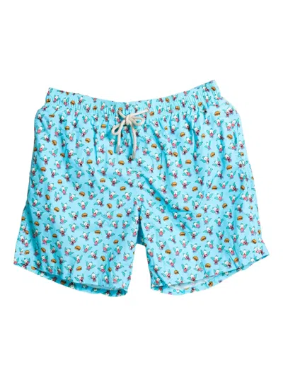 Mc2 Saint Barth Krusty Burger Swim Shorts In Blue