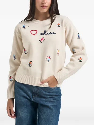 Mc2 Saint Barth Kyla Embroidered Crew-neck Sweater In Neutral