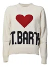 Mc2 Saint Barth Kyla Jr Heart-embroidered Jumper In Neutral