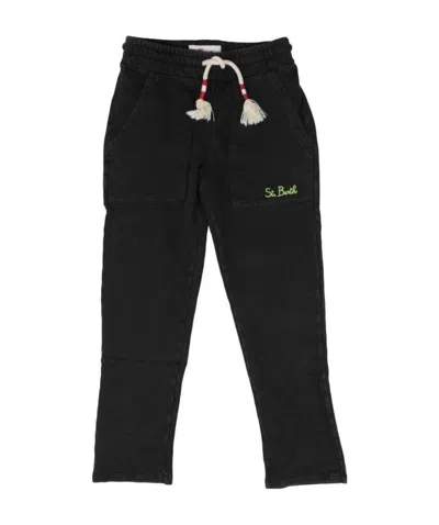 Mc2 Saint Barth Lace Up Casual Pants In Black