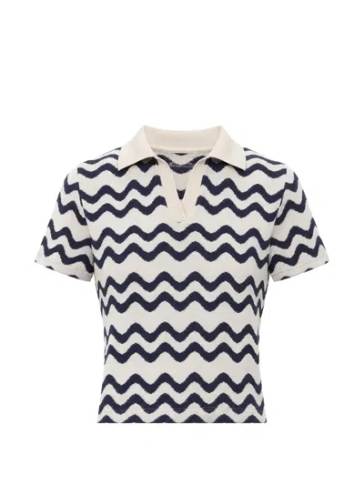 Mc2 Saint Barth Lala Chevron-knit T-shirt In Black