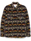 Mc2 Saint Barth Wool-blend Overshirt With Navajo Pattern In Blue