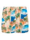 Mc2 Saint Barth Landscape-print Swim Shorts In Multi
