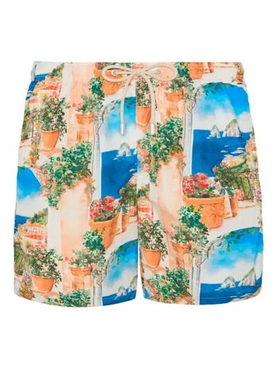 Mc2 Saint Barth Landscape-print Swim Shorts In Multi