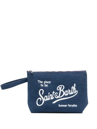 Mc2 Saint Barth Large Aline Clutch Bag In Blue