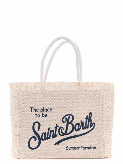 Mc2 Saint Barth Large Shopping Bag In Beige Chiaro