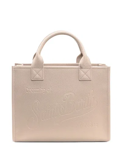 Mc2 Saint Barth Large Vanity Leather Tote Bag In Neutral