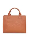 Mc2 Saint Barth Mini Vanity Embossed Top Handle Tote Bag In Brown