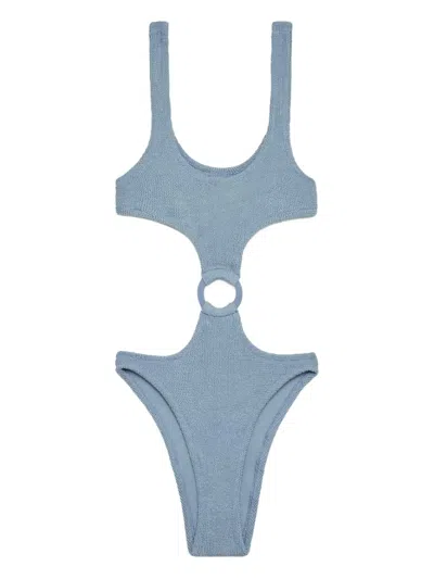Mc2 Saint Barth Laurel Ring-detail Cut-out Swimsuit In Gray