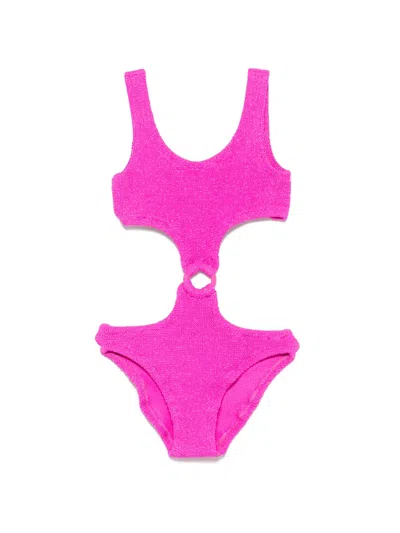 Mc2 Saint Barth Kids' Laurel Ring-detail Swimsuit In Pink