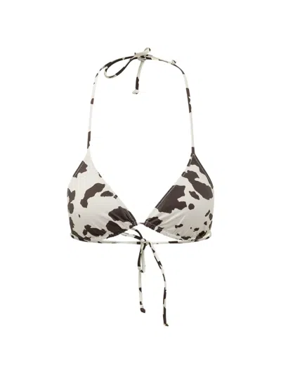 Mc2 Saint Barth Leah Animal-print Bikini Top In Multi