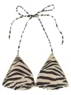 Mc2 Saint Barth Zebra-print Triangle Bikini Top