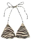Mc2 Saint Barth Zebra-print Triangle Bikini Top