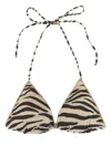 Mc2 Saint Barth Zebra-print Triangle Bikini Top