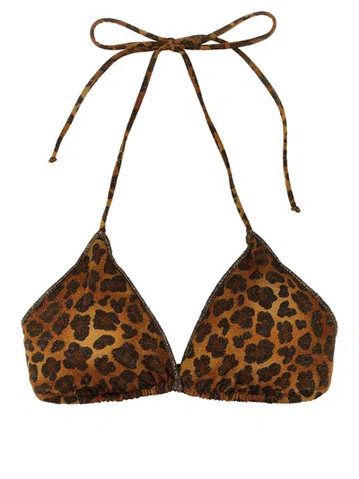 Mc2 Saint Barth Leah Bikini Top In Brown