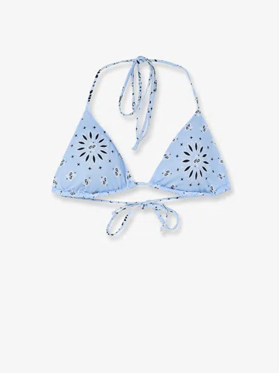 Mc2 Saint Barth Leah Bikini Top With Bandana Round Print In Blue