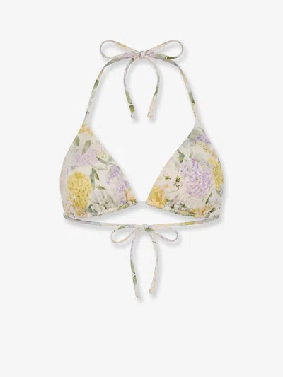 Mc2 Saint Barth Leah Bikini Top With Lemony Flower Print In Multi