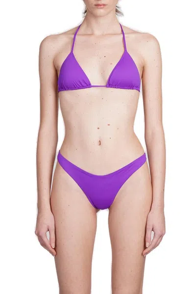 Mc2 Saint Barth Leah Halterneck Bikini Top In Purple