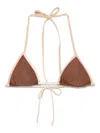 Mc2 Saint Barth Leah Lurex Triangle Bikini Top In Brown