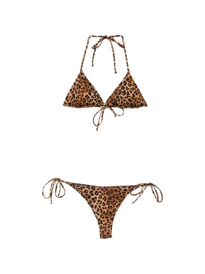 Mc2 Saint Barth Leah Marielle Leopard-print Bikini In Brown