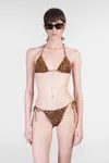 Mc2 Saint Barth Leah Overlock Beachwear In Animalier Polyamide