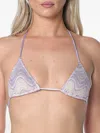 Mc2 Saint Barth Leah Raschel Wave-pattern Bikini Top In Pink