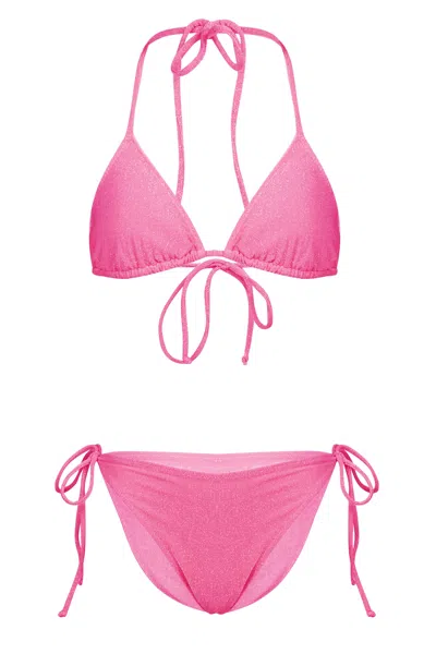 Mc2 Saint Barth Leah Teen Adjustable Glitters Bikini Dark Pink