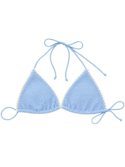 Mc2 Saint Barth Leah Triangle Bikini In Blue