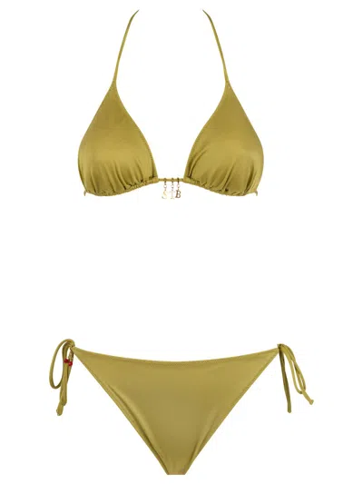 Mc2 Saint Barth Leah Virgo Green Glossy Finish Bikini With Charms