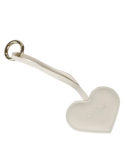 Mc2 Saint Barth Leather Heart Charm Bag In White