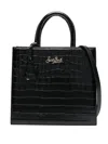 Mc2 Saint Barth Leather Midi Tote Bag In Black