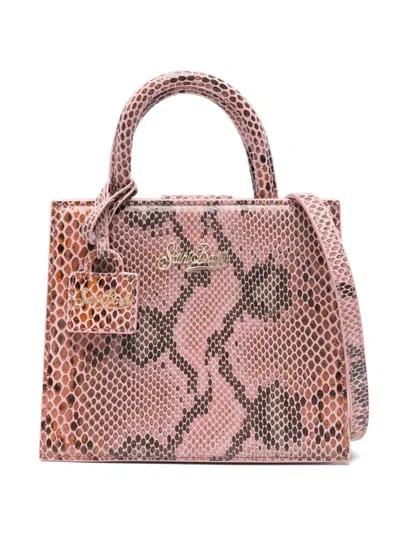 Mc2 Saint Barth Leather Mini Tote Bag In Pink