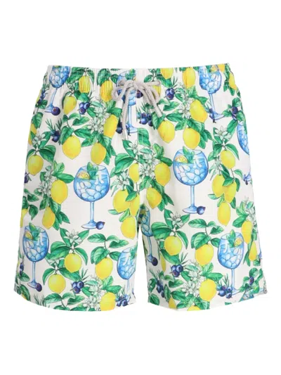 Mc2 Saint Barth Lemon-print Swim Shorts In Multi