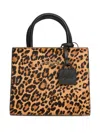 Mc2 Saint Barth Leopard Brushed Leather Shop Bag Mini In Animal Print