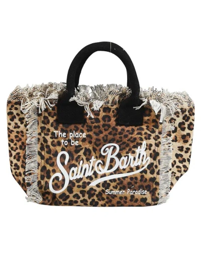 Mc2 Saint Barth Leopard Handbag In Brown