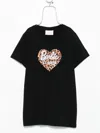 Mc2 Saint Barth Leopard Heart T-shirt In Black