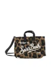 Mc2 Saint Barth Leopard Motif Logo Lettering Tote Mini Bag In Multi