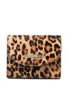 Mc2 Saint Barth Leopard Plaque Wallet In Brown