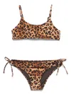 Mc2 Saint Barth Leopard-print Bikini In Brown