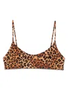 Mc2 Saint Barth Leopard-print Bikini Top In Brown