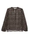 Mc2 Saint Barth Harper Silk Blouse With Animal Print