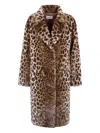 Mc2 Saint Barth Leopard-print Coat In Brown