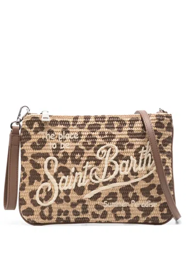 Mc2 Saint Barth Leopard-print Cross Body Bag In Neutral