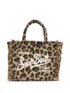 Mc2 Saint Barth Leopard-print Fringe Tote Bag In Brown